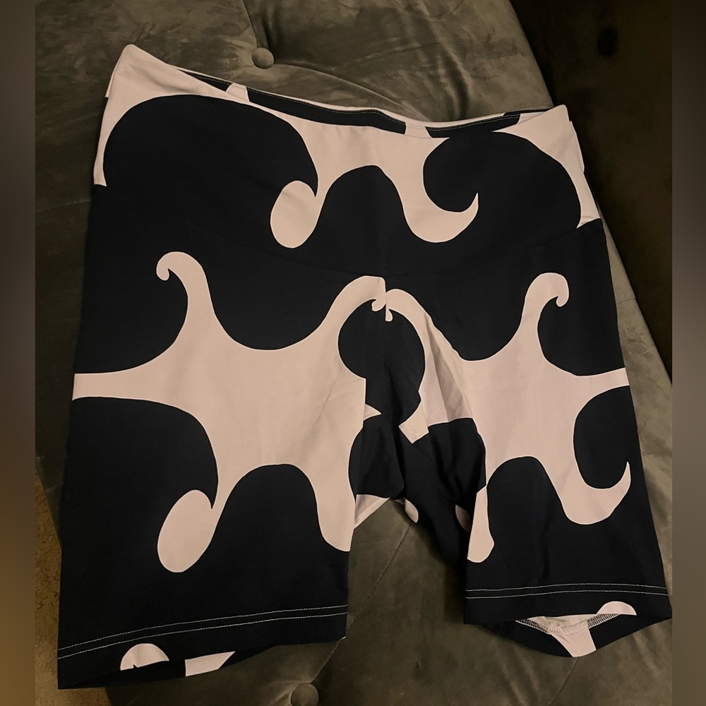 Adidas & Marimekko collab navy blue and white bike shorts